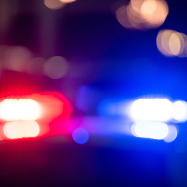 Blurred emergency vehicle lights