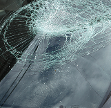 Shattered windshield